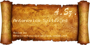 Antonovics Szilárd névjegykártya