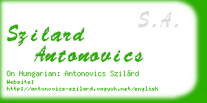 szilard antonovics business card